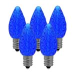 NORAH DECOR Faceted LED C7 Blue Replacement Christmas Light Bulbs, Commercial Grade,Supper Brightness LED, Fits Into E12 Sockets, 25 Pack