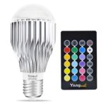 Yangcsl Remote Controlled A19 10W Color Changing LED Light Bulb, RGB + Daylihgt White, 60W Incandescent Bulb Equivalent, 16 Color Choice, E26 Medium Screw Base