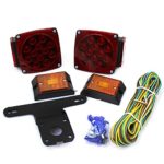 12V LED Submersible Trailer Light Kit – Ideal For Towing Applications Up to 80″ Wide Such As Motorcycle, Snowmobile, Camper, Boat And Utility Trailers – Easy To Mount – By Katzco