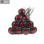10 USA Made 3/4″ RED LED Clearance Marker Bullet Grommet Lights