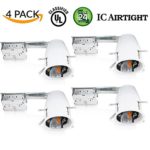 4 PACK – 4″ inch Remodel LED Can Air Tight IC Housing LED Recessed Lighting- UL Listed and Title 24 Certified