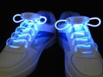 FastEngle LED Shoelaces Light Up Shoe Laces with 3 Modes in 7 Colors Flash Lighting the Night for Party Hip-hop Dancing Cycling Hiking (Blue)