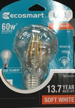 EcoSmart 60W Equivalent Soft White A19 LED Light Bulb Medium Base Vintage Style Filament