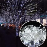 Autolizer 200 LED WHITE Fairy String Lights Lamp for Xmas Tree Holiday Wedding Party Decoration Halloween Showcase Displays Restaurant or Bar and Home Garden – Control up to 8 modes