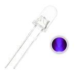Chanzon 100 pcs 5mm Purple UV LED Diode Lights (Clear Round UVled Ultraviolet 395nm DC 3V 20mA) Lighting Bulb Lamps Electronics Components Light Emitting Diodes