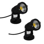 Familite Outdoor Waterproof Decorative Spotlight-6W COB LED Landscape Garden Wall Yard Path Light AC/DC 12V with Flat Base, Pack of 2 (Warm White)