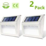 YINGHAO 3 LED Outdoor Solar Powered Step Stairs Light, 2 Pack