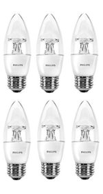 Philips 462358 40W Equivalent Soft White Dimmable B11 Led Light Bulb Medium Basefrustration Free 6 Pack
