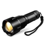Elite Tactical Pro 300 Series Tactical Flashlight – Best, Brightest & Most Powerful 1200 Lumen Military Grade Rechargeable LED CREE Searchlight w/ Zoom For Self & Home Defense – Waterproof – Black