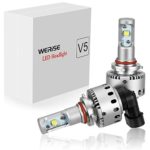 WERISE V5 9005 (HB3) LED Headlight Bulbs All-in-one Conversion Kit with CREE XHP50 Chips – 50w 6,000Lm 6500K Cool White – 2 Yr Warranty