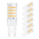 SHINE HAI G9 LED Light Bulbs, 5W (50W Halogen Equivalent), 500 Lumens, 2700K Warm White, Non-Dimmable G9 Bi-Pin Base, 360° Beam Angle LED Bulbs, 6-Pack