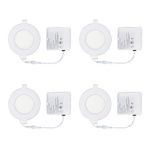 Dimmable Recessed Ceiling Downlight, IC Rated Air Tight, Lineway 9W 4″ Down Light, 3000K Warm White, 750 Lumen (4 Pack)