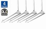 HyperSelect Utility LED Shop Light, 4FT Integrated LED Fixture Garage Light, DLC 4.2 Premium Qualified, 35W (100W Eq.), 3800 Lumens, 4000K (Daylight White Glow), Frosted Cover – Pack of 4