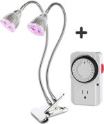 Dual LED Grow Light with Outlet Timer – Top 10W Desk Clip LED Plant Lamp with 360 Degree Flexible Gooseneck for Indoor Plants, Greenhouse, Home, and Office by Extreme Growth