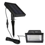 Findyouled Solar Flood lights Outdoor Landscape Lighting 60LED/120Lumen Cast Aluminium Wall /In-ground Lights, 2-in-1 Adjustable Light with a 16.4ft Cable , Auto On/Off (Warm White)