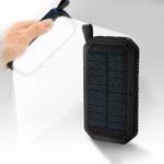 Solar Charger,Emnt 8000mAh 3 USB Port Quick Charge Power Bank with 21 LED Flash Light Solar Panel Waterproof External Backup Battery Pack for Gopro Camera,Iphone,Android And More Camping Travel -Black