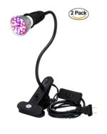 [Pack of 2]SAFARI 28W LED Grow Light for Indoor Plants; 360 Degrees Flexible Gooseneck Lamp Holder With Clamp (Spring Clip) And Replaceable Bulb For Hydroponic Garden; Greenhouse (2)