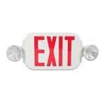 eTopLighting LED Red Exit Sign Emergency Light Combo with Battery Back Up UL924 ETL listed, Red Lettering in White Body, Bug Eye Side Light, AGG1072V2