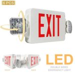 eTopLighting 6PCS LED Exit Sign Emergency Lighting Emergency LED Light (UL924, ETL listed) / Rotate LED Lamp Head / Red Letter, EL2CR-6
