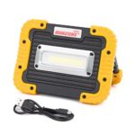 10W COB LED Work Lights 750 Lumens Flood Lights Outdoor Camping Lights Spotlights Searchlight Built-in Lithium Batteries Lamp With USB Ports to charge Mobile Devices and Special SOS Mode