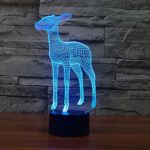 BABYGO 3D Lamp USB Power 7 Colors Amazing Optical Illusion 3D Grow LED Lamp Christmas Deer Desk Table Children Bedroom Night Light