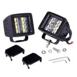 DJI4X4 LED Light Bar 2Pcs 48W Cube LED Pods Driving Fog Lights Off-Road Work Light IP68 Waterproof with Black Covers for Truck UTV ATV SUV Boat Jeep Motorcycle