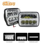 SLDX 5×7(7×6) inch Led Sealed Beam(One Pair) Headlight H/Low Beam with Parking Light Replace any 200MM H6054 H6014 H6052 Style Light -2 Years Warranty