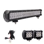 LED Light Bar, Northpole Light 20″ 126W Waterproof CREE Spot Flood Combo LED Light Bar with 2PCS 18W CREE Flood LED Work Lights and 12V 40A Wiring Harness for Off Road,Jeep, Truck, Car, ATV, SUV