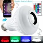 12w Bluetooth Speaker LED Light Bulb RGBW Changing Lamp with 24 Keys Remote Control