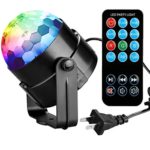 COIDEA Karaoke Machine Party Lights 3W Disco Ball Lights Dj Light LED Stage Light 7 Colors Sound Activated Strobe Light Portable Stage Lights for Festival Bar Club Party Outdoor and More(with Remote)