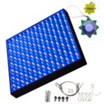HQRP New Square LED Grow Light System Blue / White 225 LED 14W + Hanging Kit + UV Meter