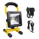 [Upgraded] Morpilot 10W LED Work Light Rechargeable,60W Halogen Bulb Equivalent,700lm,IP65 Waterproof,Adapter and Car Charger Included,Waterproof,Outdoor Floodlight for Traveling Camping Fishing