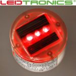 Solar Powered Flashing Red LED Ground Marker Light, Waterproof, Indoor Outdoor