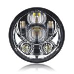 5-3/4 5.75 Inch Daymaker Projector LED Headlight for Harley Davidson Motorcycles Headlamp 45W Chrome