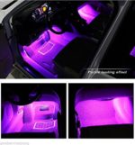 4pcs Interior Atmosphere Neon Lights Strip for car-Auto Parts Club Car Super Bright Car styling Interior Dash Floor Foot Decor Atmosphere LED Neon Light Bar(Pink)