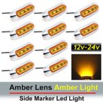 10 pcs TMH 3.6″ submersible 4 LED Amber Lens Light Side Led Marker 10-30v DC , Truck Trailer marker lights, Marker light amber, Rear side marker light, Boat Cab RV