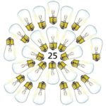 25 Pack of S14 Light Bulbs for String Lights – Fits E27 and E26 Base – 11 Watt Warm Incandescent Replacement Clear Glass Bulbs