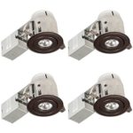 Globe Electric 3″ Swivel Spotlight Recessed Lighting Kit, 4-Pack, IC Rated with LED Bulb, Easy Install Push-N-Click Clips, Dimmable Downlight, Oil Rubbed Bronze Finish, 90964