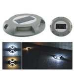 Aluminum Solar 4-LED Outdoor Road Driveway Dock Path Ground Light Lamp-White
