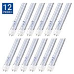 T8/T10/T12 LED Light Tube, 4FT, Hyperikon, Dual-End Powered, Works with and without T8 ballast, 18W (40W equivalent), 2200 Lumens, 6000K (Super Bright White), Clear Cover, DLC-qualified – (Pack of 12)