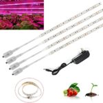 ABelle LED Strip Light Plant Grow Lights 4 Pcs 1.64ft 5050 SMD Waterproof Full Spectrum Red Blue 4:1 Growing Lamp With 3A Power Adapter for Aquarium Greenhouse Hydroponic Plant Vegetable Growth
