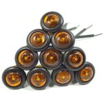 10 USA Made 3/4″ Amber LED Clearance Marker Bullet Grommet Lights