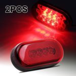 Partsam 2x Oval Clearance Red LED Lamp 10 Diode Trailer Truck Side Marker Light Waterproof