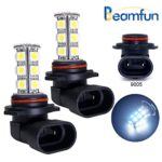 BEAMFUN Super Bright LED 18-SMD 5050 9005 HB3 Bulbs for DRL or Fog Lights, White (Pack of 2)