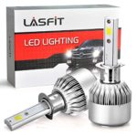 LASFIT H1 LED Headlight Kits-COB Flip Chips/Adjustable Beam Pattern-72W 7600LM 6000K-High Beam/Fog Light Bulbs