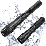 Professional Brightest Water Resistant LED Tactical Flashlights Set: 2000 Bright Lumen Flashlight & mini 1000 Lumen flashlight ,3 Rechargeable battery. Perfect for Cops, Soldiers, Camping, Hunting