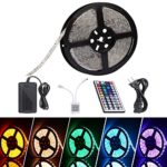 LED Strip Lights,16.4 Ft/5M Led Strip,Flykul 5050 SMD 300 LEDs RGB LED Light Strip Kit Waterproof Flexible Strip Light Full Kit with 44 Key IR Remote Controller and DC 12V 5A Power Adapter