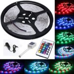 Water-resistace IP65 5M/16.4 Ft SMD 3528 300leds MultiColor Changing Kit LED Cuttable String Light Strips with Flexible Strip Light+24Keys IR Remote Control+Power Supply