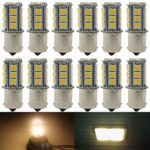 12-Pack 1156 BA15S 1156NA 7506 1141 1003 1073 Warm White 3000k LED Light 12V-DC, AMAZENAR 5050 18 SMD Car Replacement For Interior RV Camper Turn Signal Light Lamps Tail BackUp Bulbs