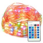 TaoTronics Dimmable Waterproof 100 LED String Lights with Remote Control for Indoor and Outdoor, 33 Feet Copper Wire, Multi-color